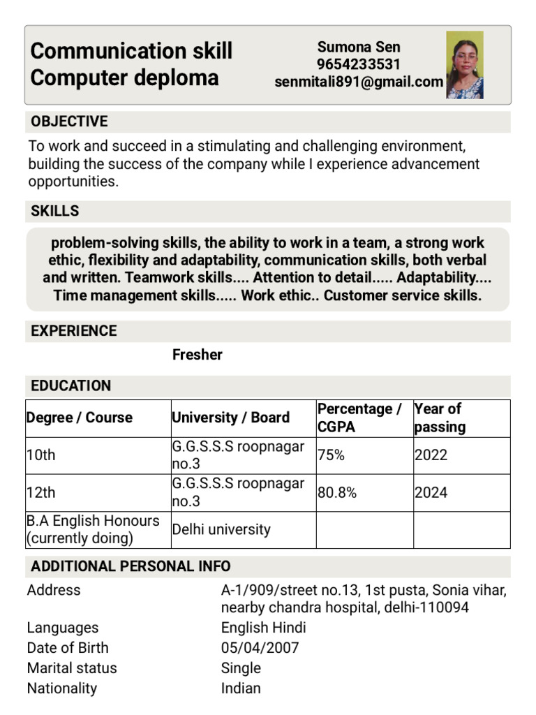 Communication Skill Computer Deploma | PDF