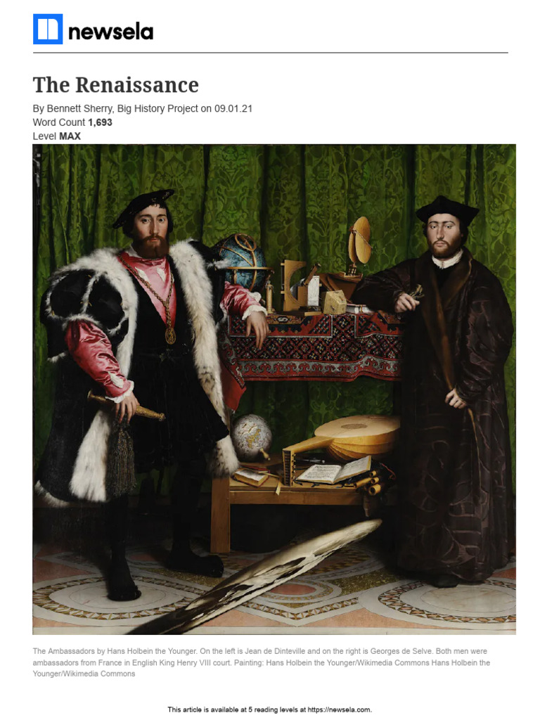 Renaissance Handout | PDF | Renaissance | Italy