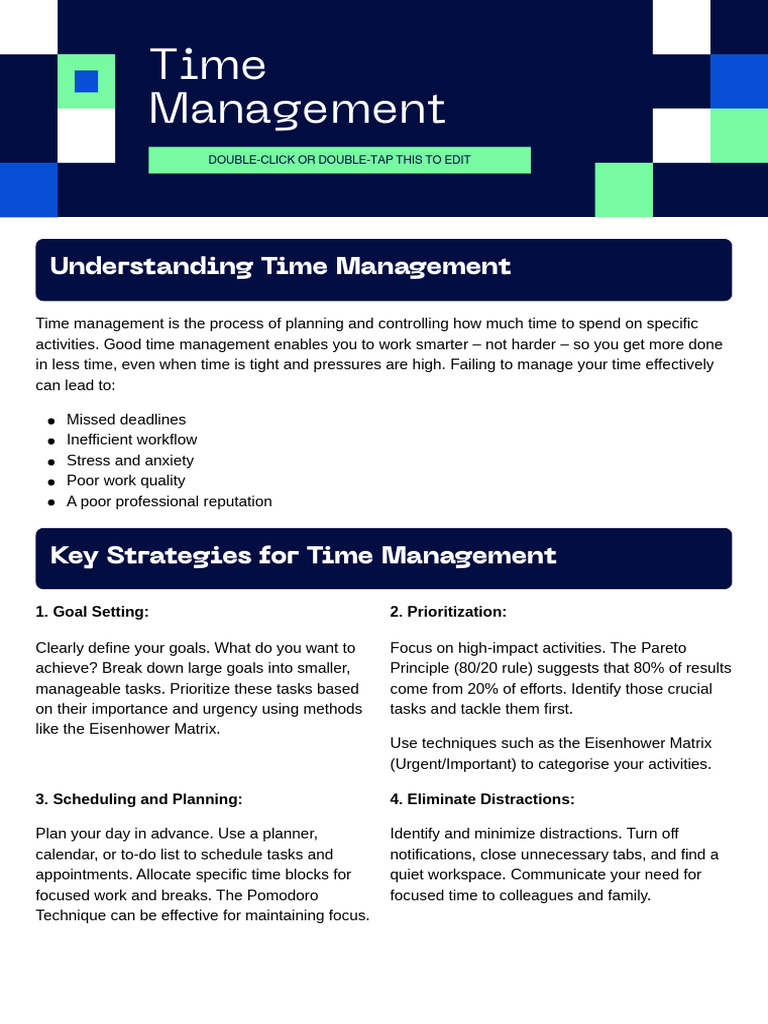 Time Management is the Process of Planning and Controlling How Much ...