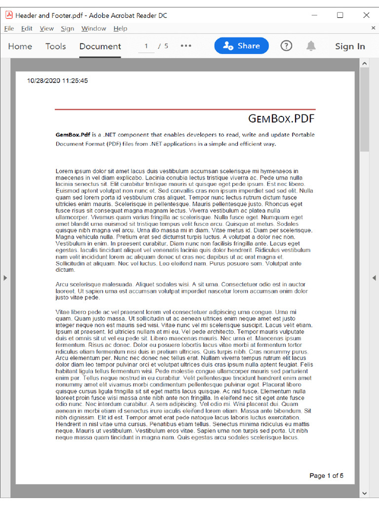 Header and Footer | PDF