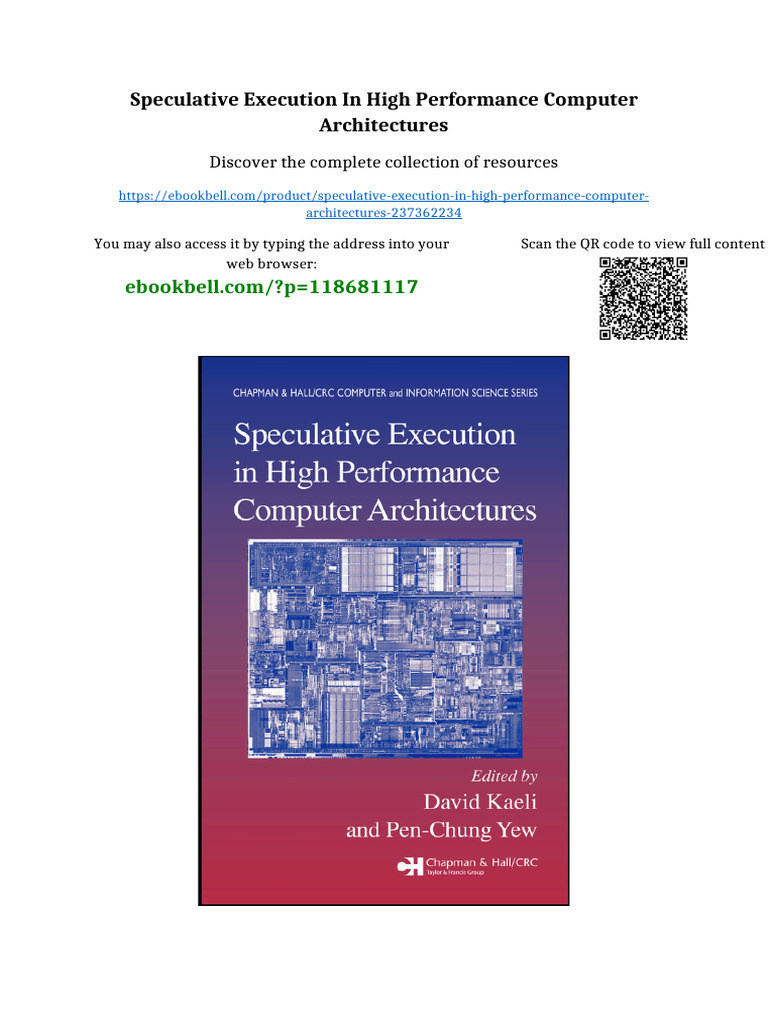 Speculative Execution in High Performance Computer Architectures Kindle ...