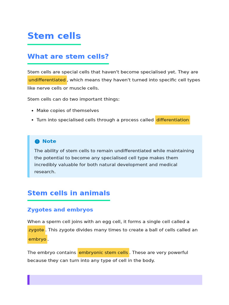 Stem cells | PDF | Stem Cell | Cell Potency