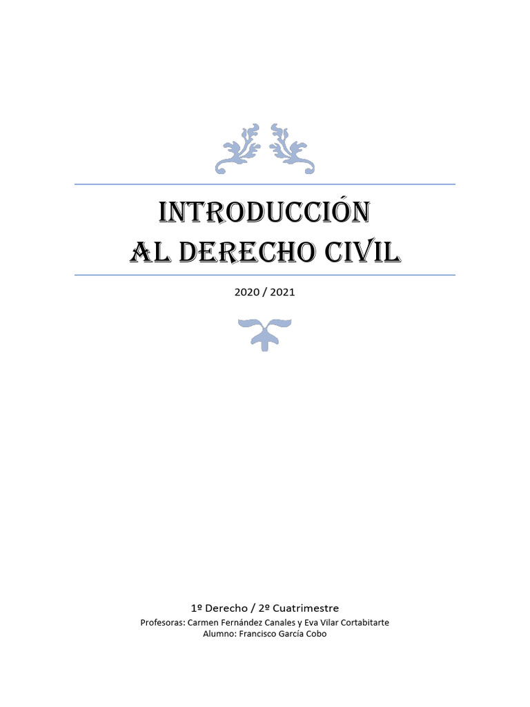 Introducción Al Derecho Civil | PDF | Caso de ley | Regulación