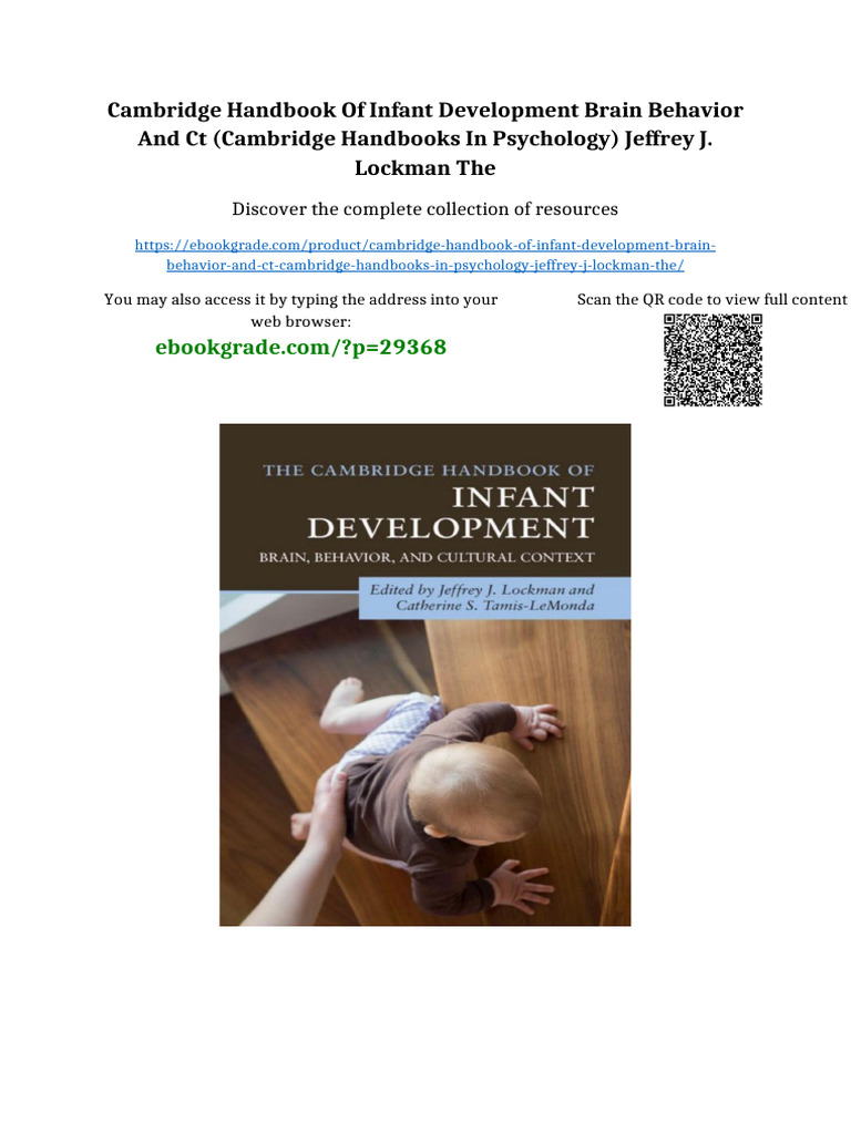 Cambridge Handbook of Infant Development Brain Behavior and Ct ...