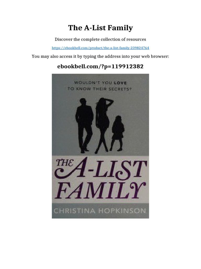 The A-List family latest pdf 2025 | PDF