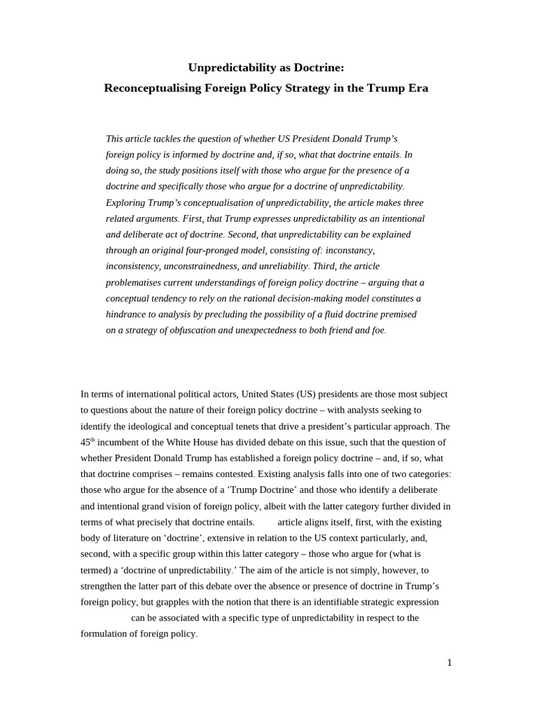 Unpredictability | PDF | Policy