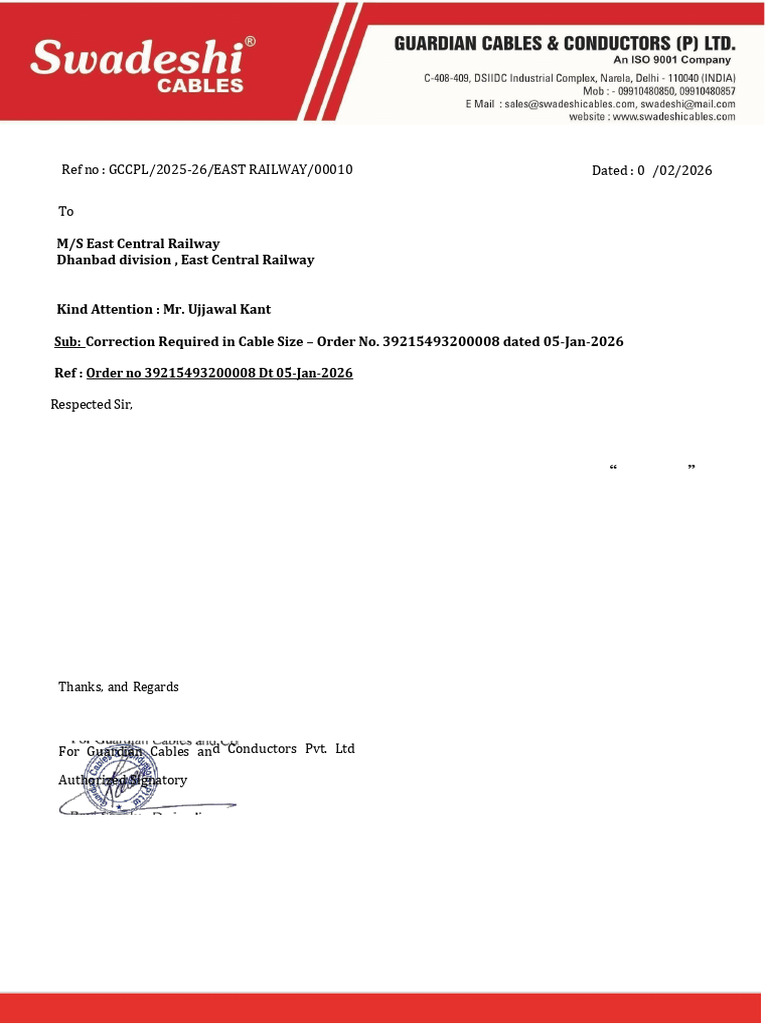 Letter for Request for Correction in Po Ireps | PDF