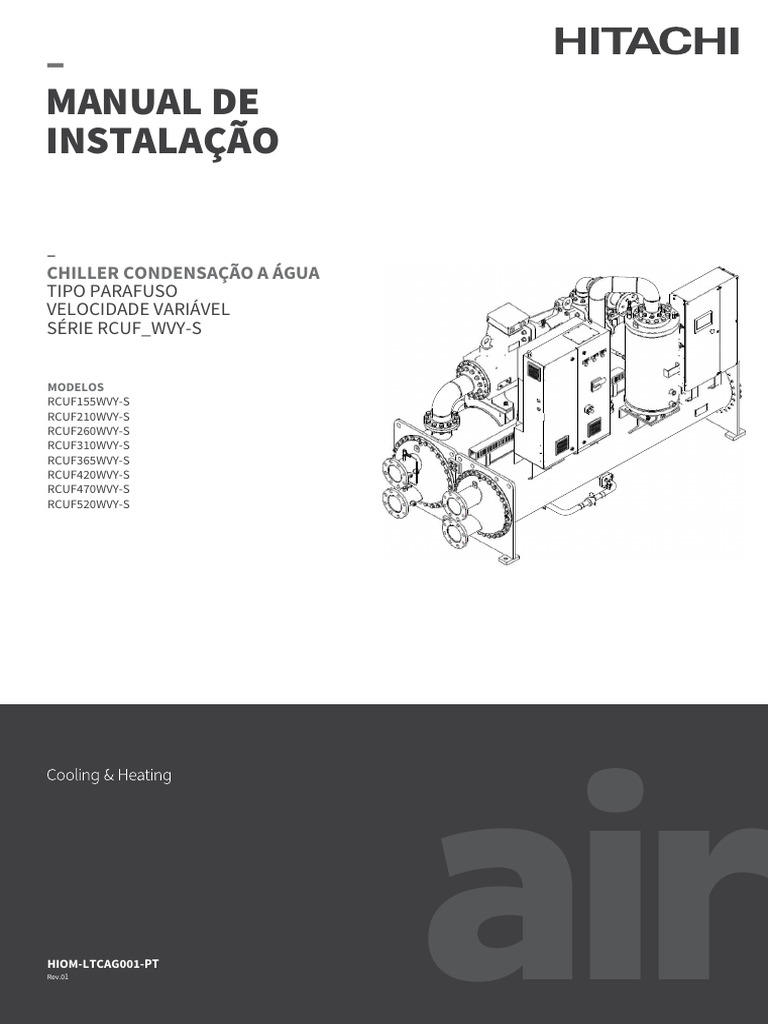 HIOM-LTCAG001-PT - Manual de Instalação Chiller RCUF - WVY | PDF ...