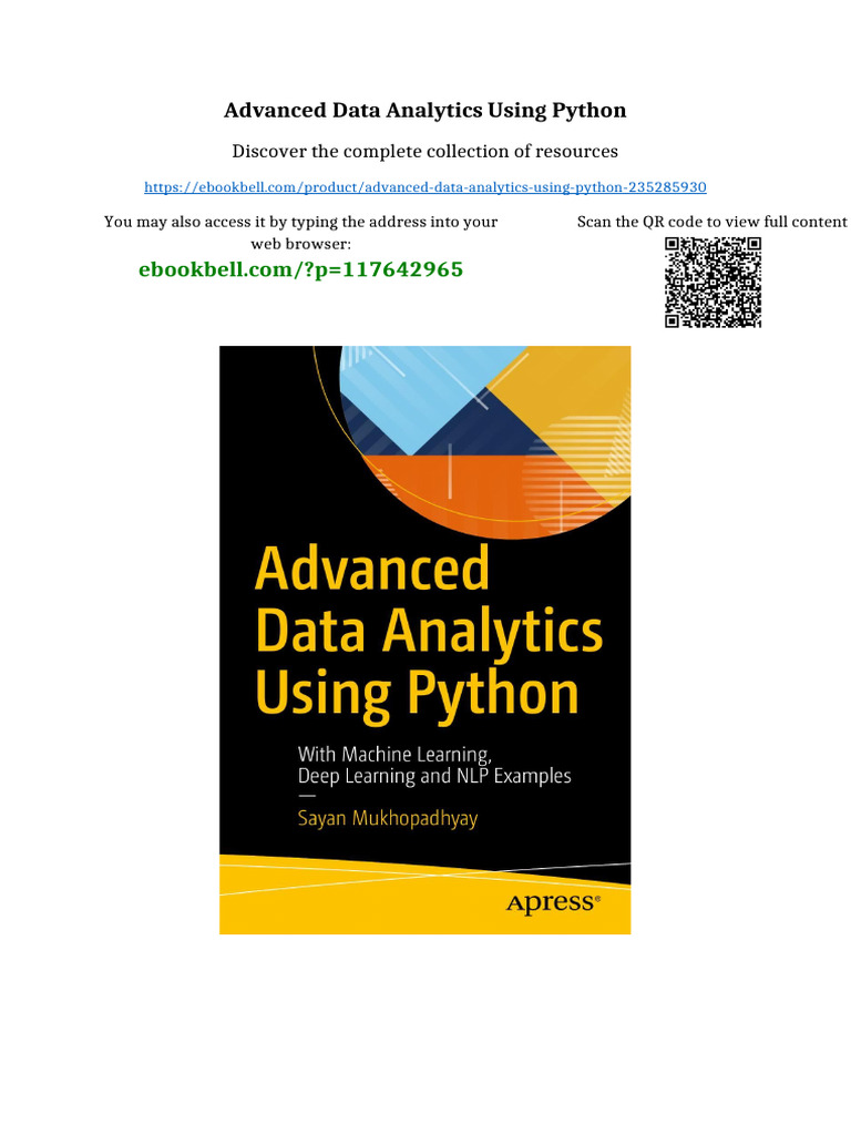 Advanced Data Analytics Using Python updated 2025 | PDF | Property ...