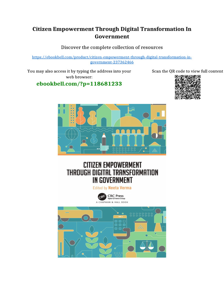 Citizen Empowerment through Digital Transformation in Government Full ...