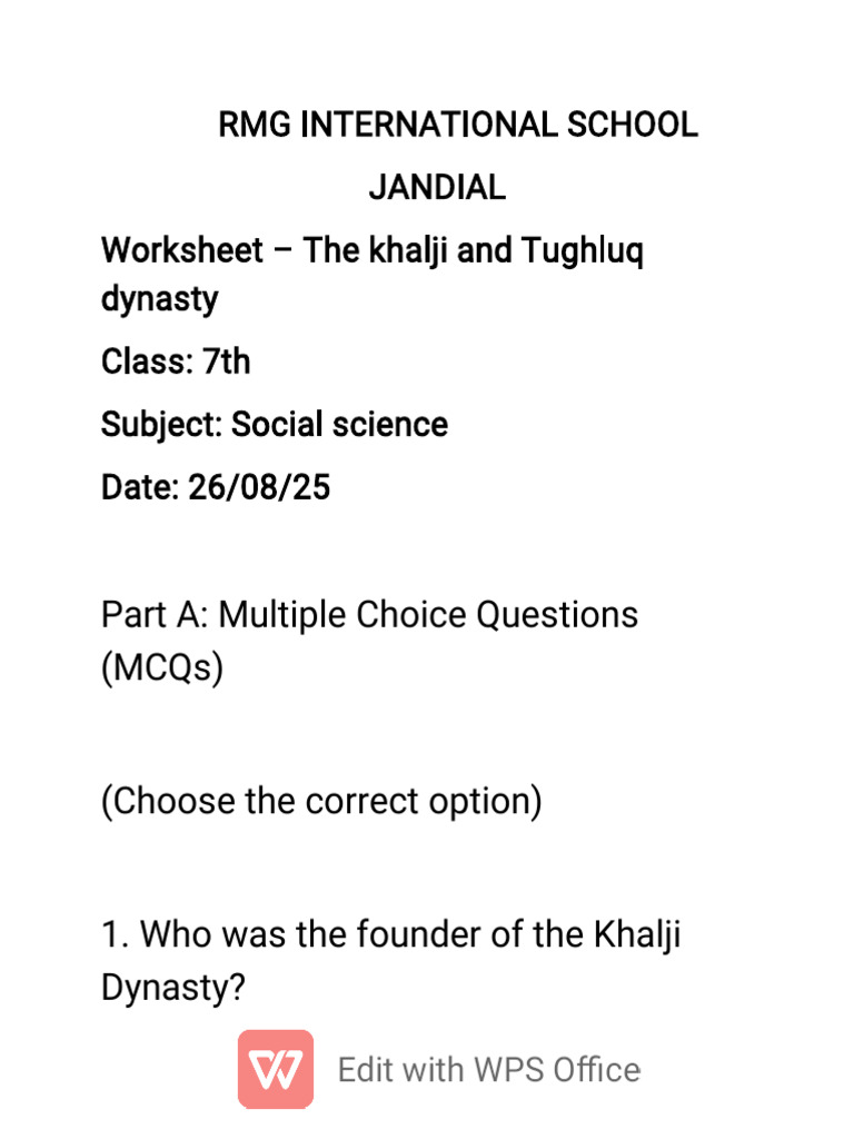 Worksheet Class 7th | PDF