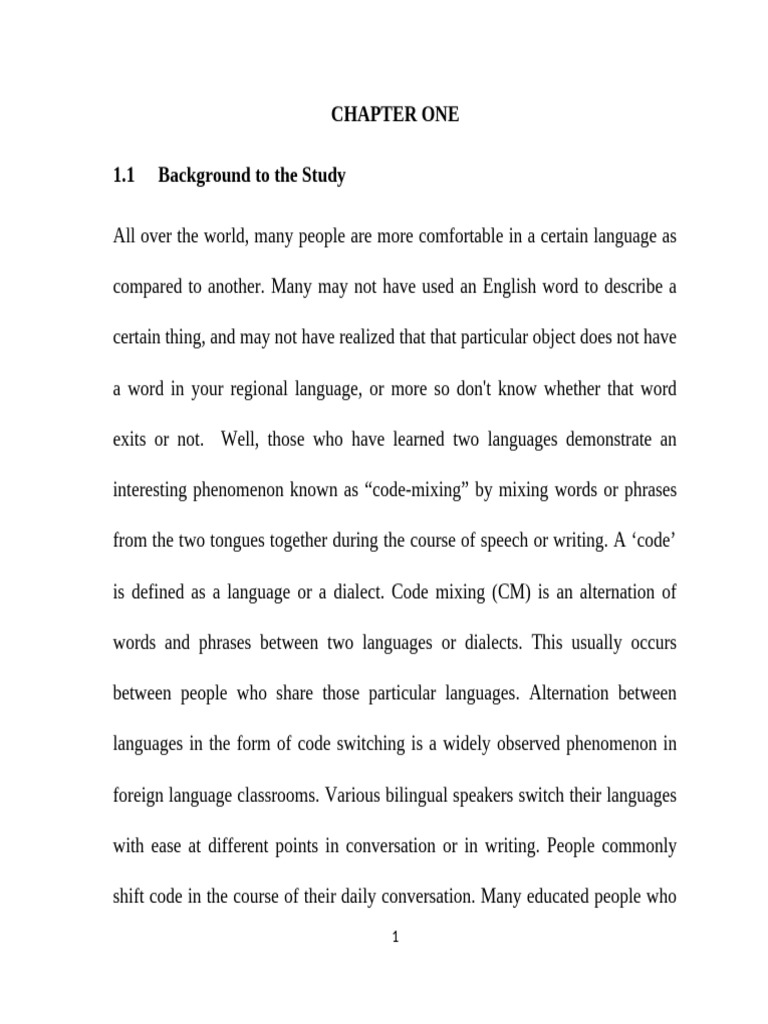 Influence Code Mixing Among Students in Secondary Schools. | PDF ...