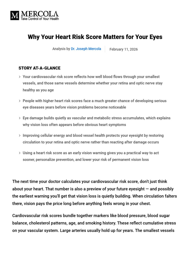 Cardiovascular Risk Score Predicts Vision Loss PDF | PDF | Blood Vessel ...