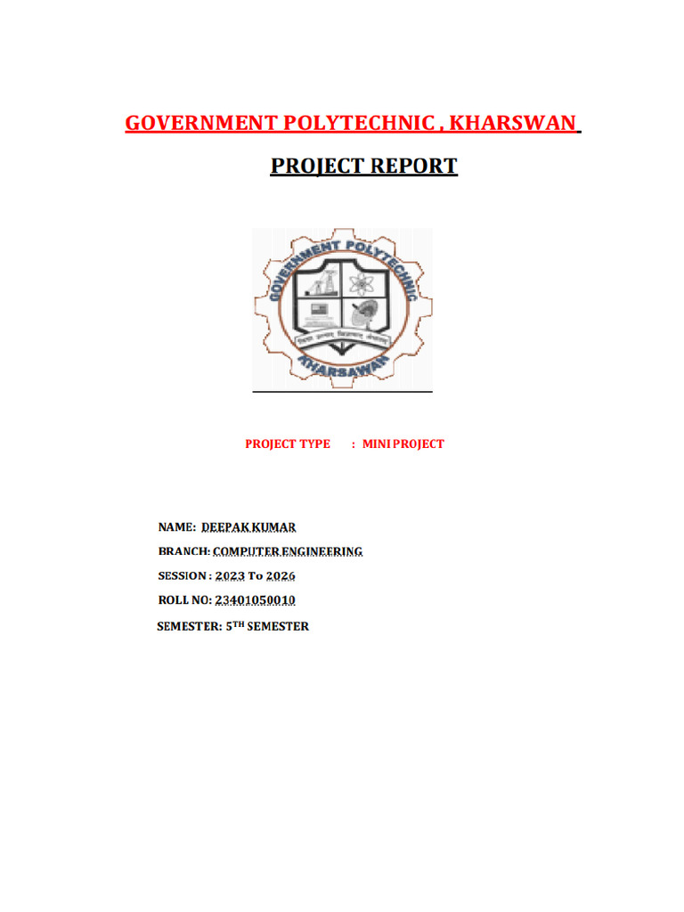Final PROJECT 5TH SEM | PDF