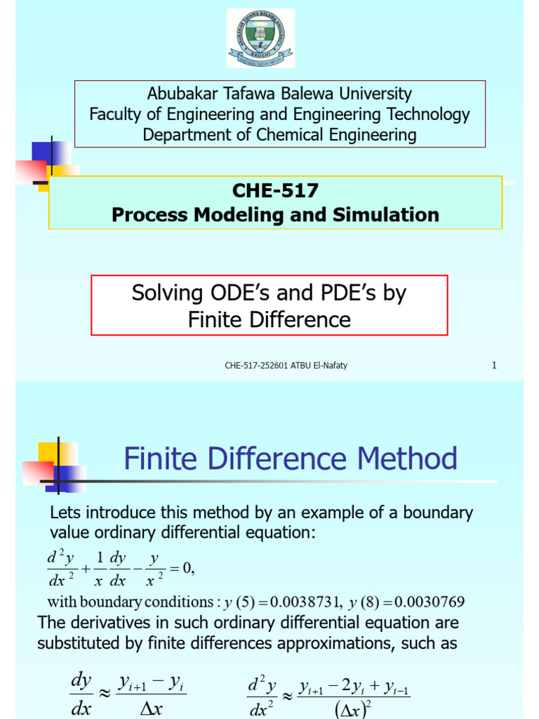 CHE-517 252601 Finitediff. Example | PDF | Applied Mathematics ...