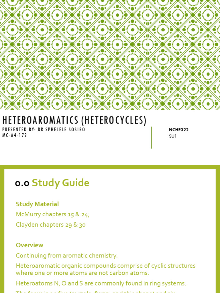 Heterocycles 1 | PDF | Heterocyclic Compound | Aromaticity