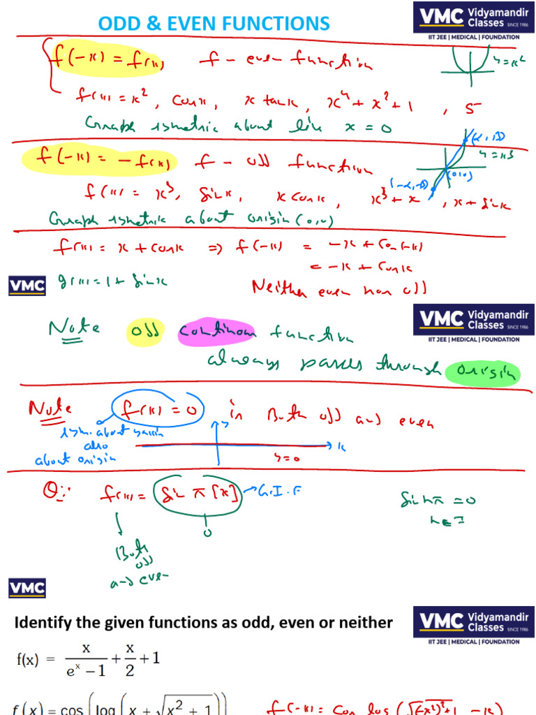 Odd, Even, Periodic Functions | PDF | Mathematical Analysis ...