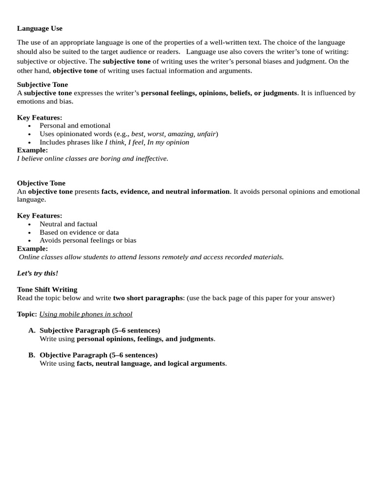 Language Use | PDF