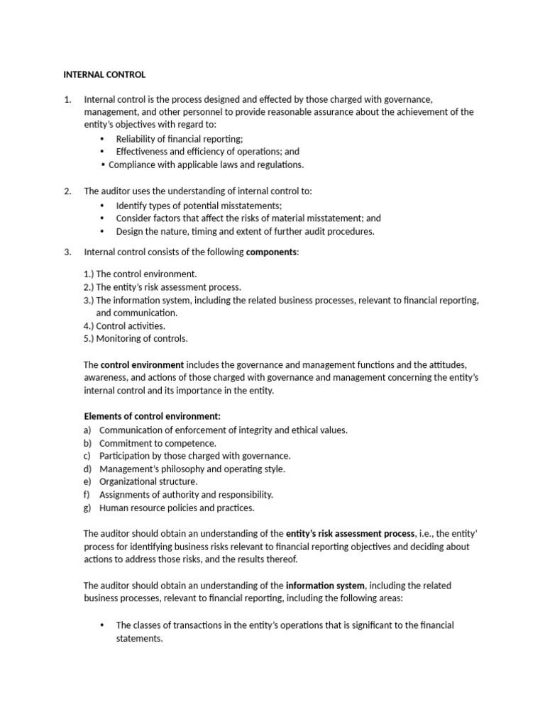 AUDT103 Module2 Internal Control | PDF | Internal Control | Business