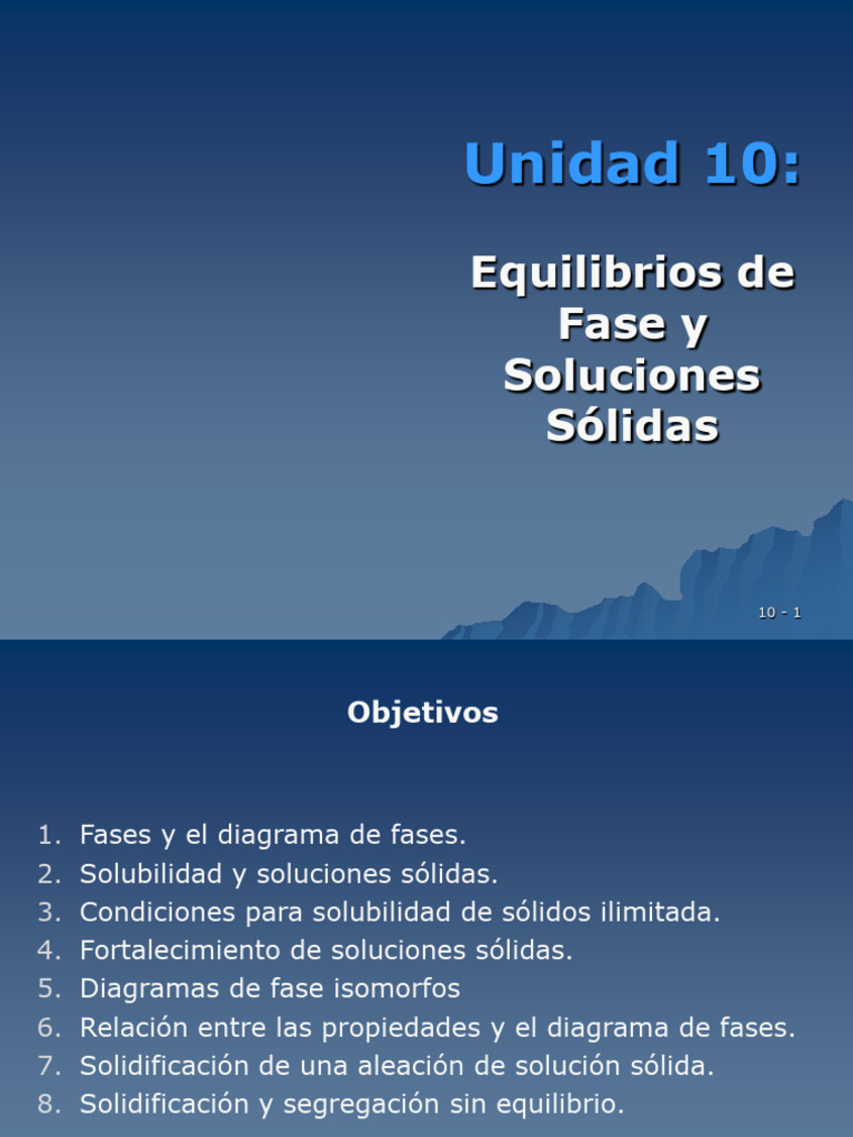 10 Equilibrios de Fase - Teoría | PDF | Fase (materia) | Diagrama de fases