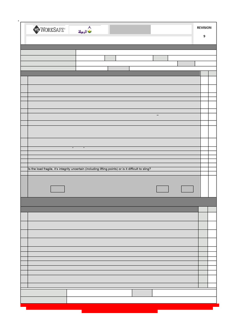 Lift Plan Checklist Rev 9 | PDF | Crane (Machine) | Elevator