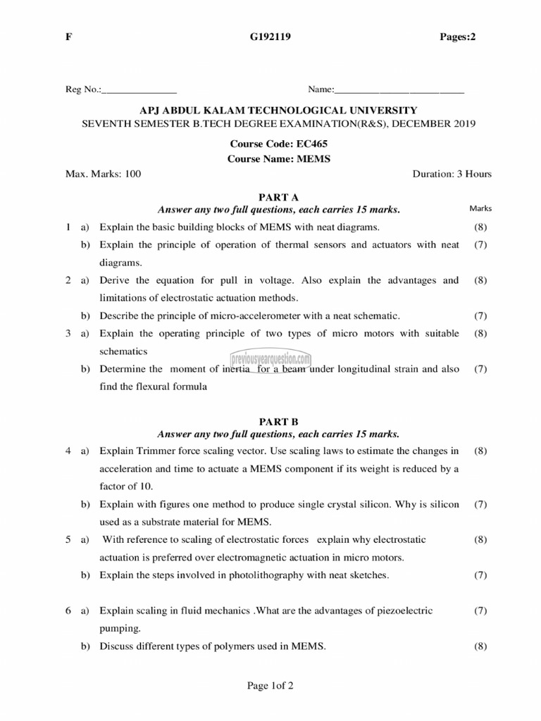 Mems Ec 465 2019 December | PDF