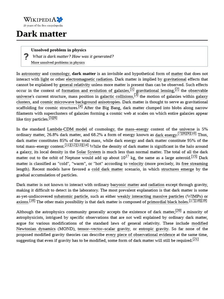 Dark Matter | PDF | Dark Matter | Cosmic Microwave Background