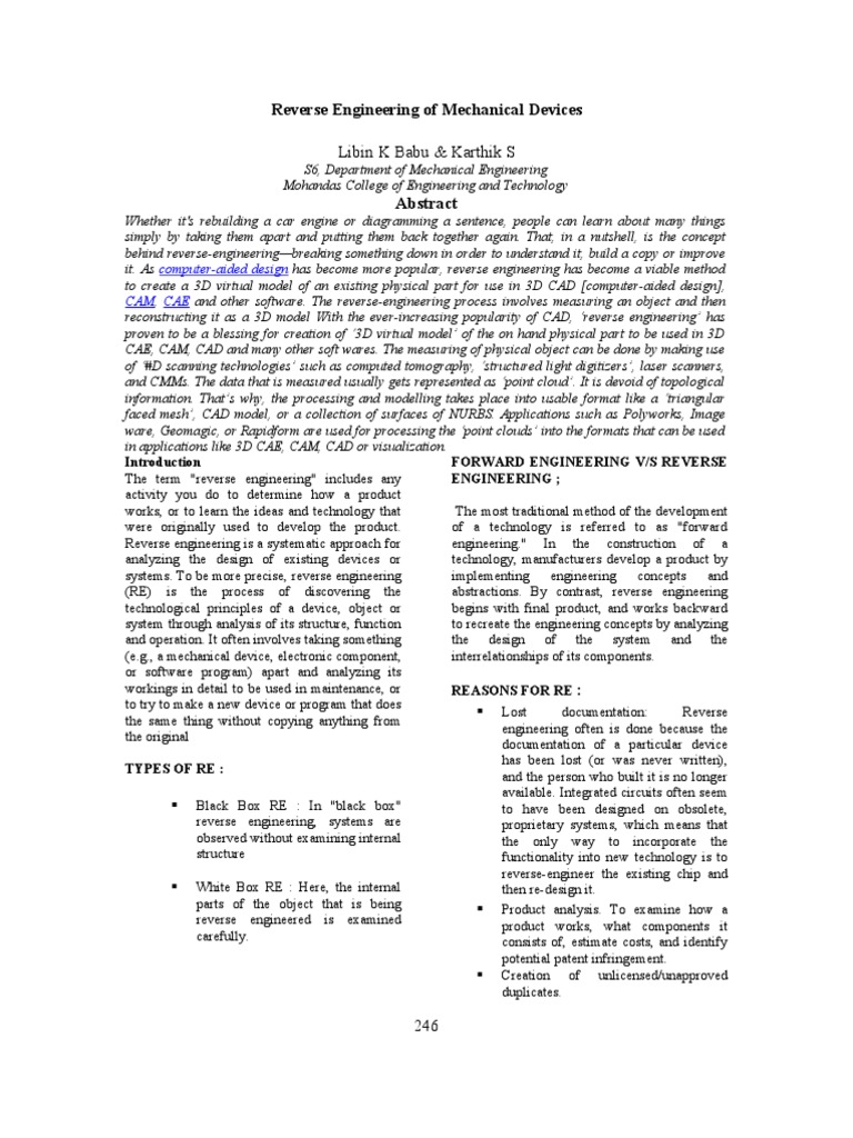 Reverse Engineering in CAD Systems | PDF | Computer Aided Design | 3 D ...