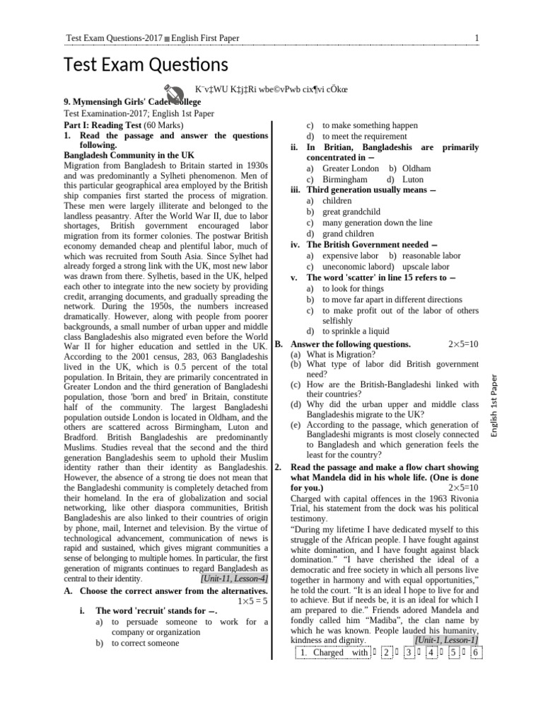 All Combined Questions 1st Paper | PDF | Mars | Critical Thinking
