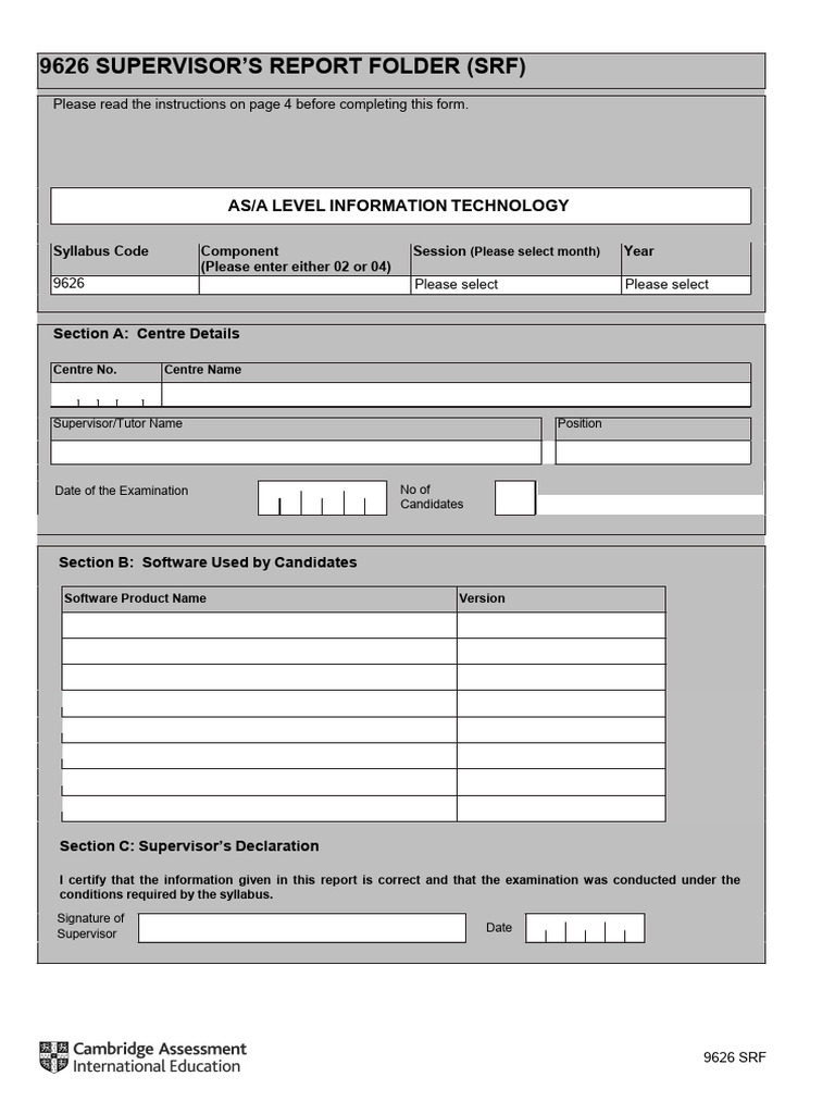9626 Electronic SRF CAIE 2023 | PDF | Software | Computing