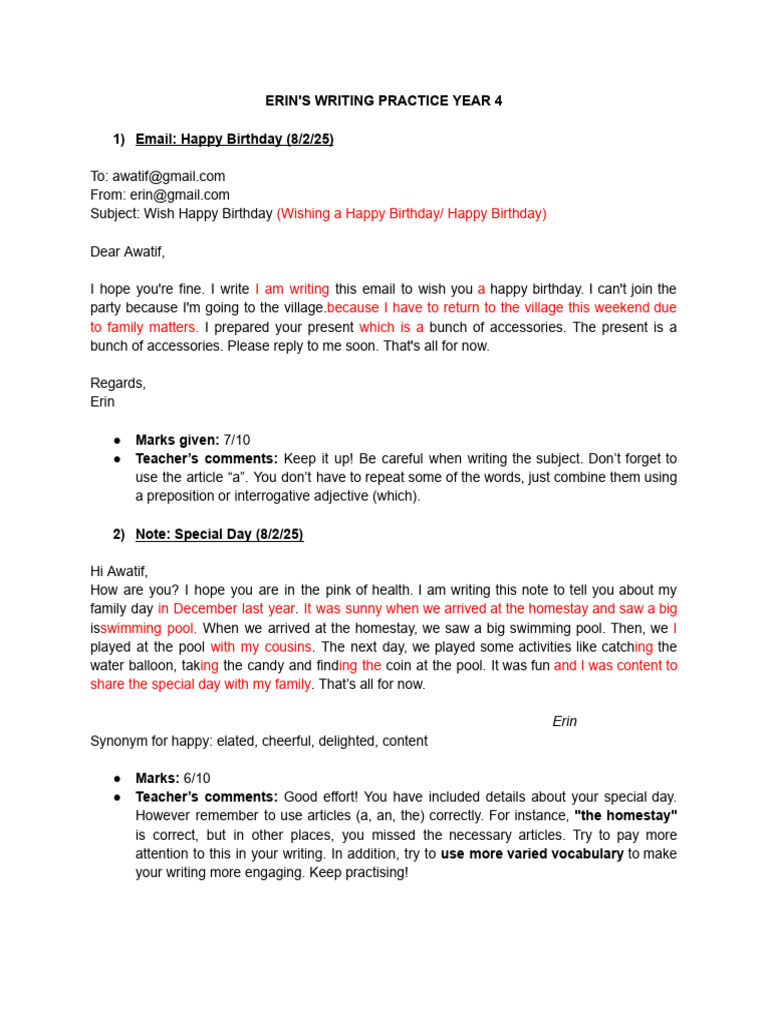 Erin Writing Practice | PDF | Giraffe