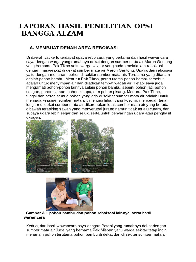 LAPORAN HASIL PENELITIAN OPSI BANGGA ALZAM 100% pt.1 | PDF