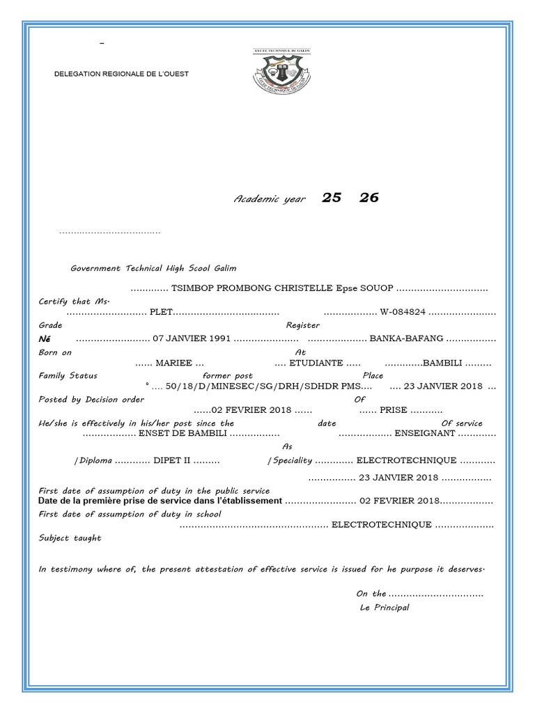 Tsimbop Prombong Christelle Epse Souop | PDF