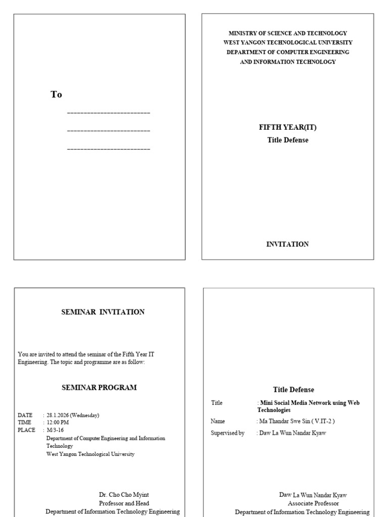Invitation (Title Defense) TDSS | PDF