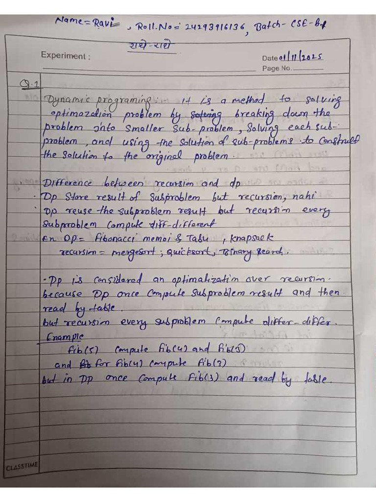 Ada Assignment 1 Cse-B | PDF
