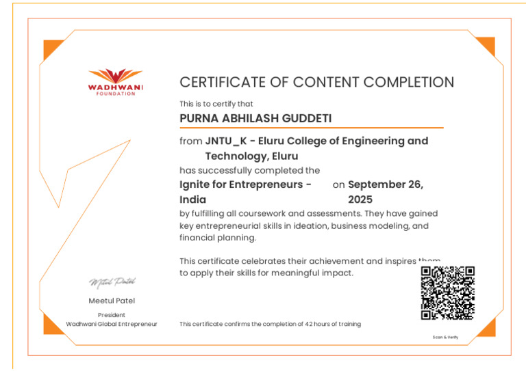 Wadhwani Foundation Certificate - 68d65b0f0f159eb4c1bdc87c | PDF