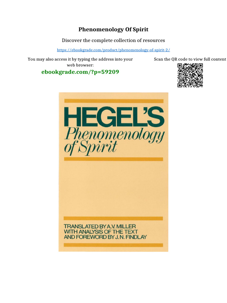Phenomenology of Spirit full | PDF