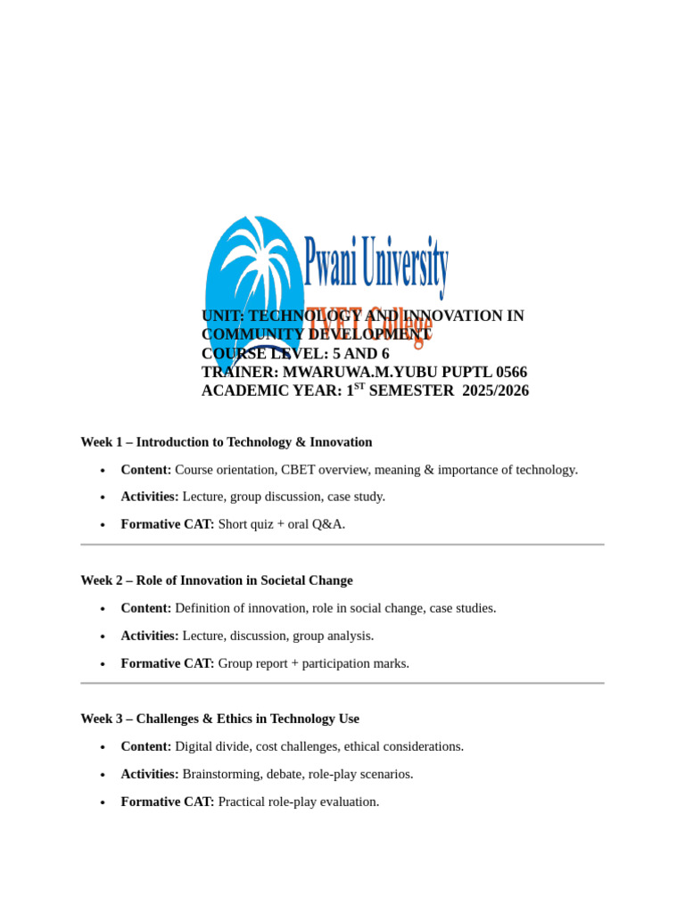 Technology Lesson Session Unit | PDF | Innovation | Educational Technology