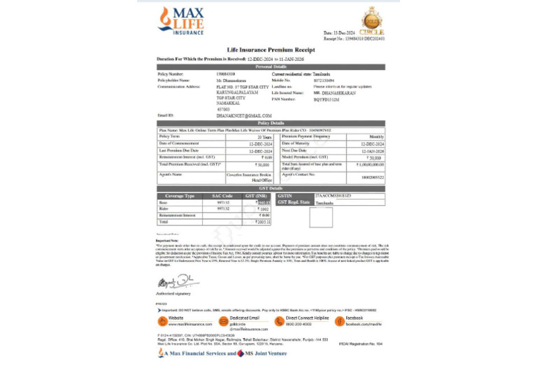 Max Health Insurance - Dhana 2025-Output | PDF | Insurance | Financial ...
