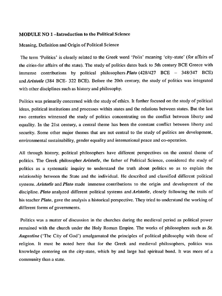 Pol Sci Unit 1 Eng | PDF