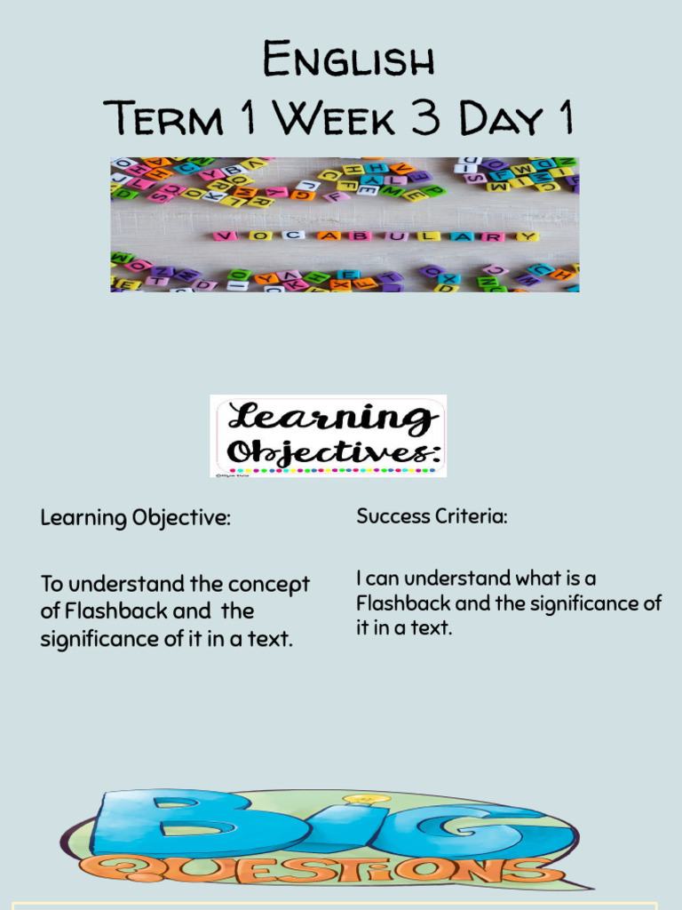 English+Term+1++Week+3+Day+1 | PDF