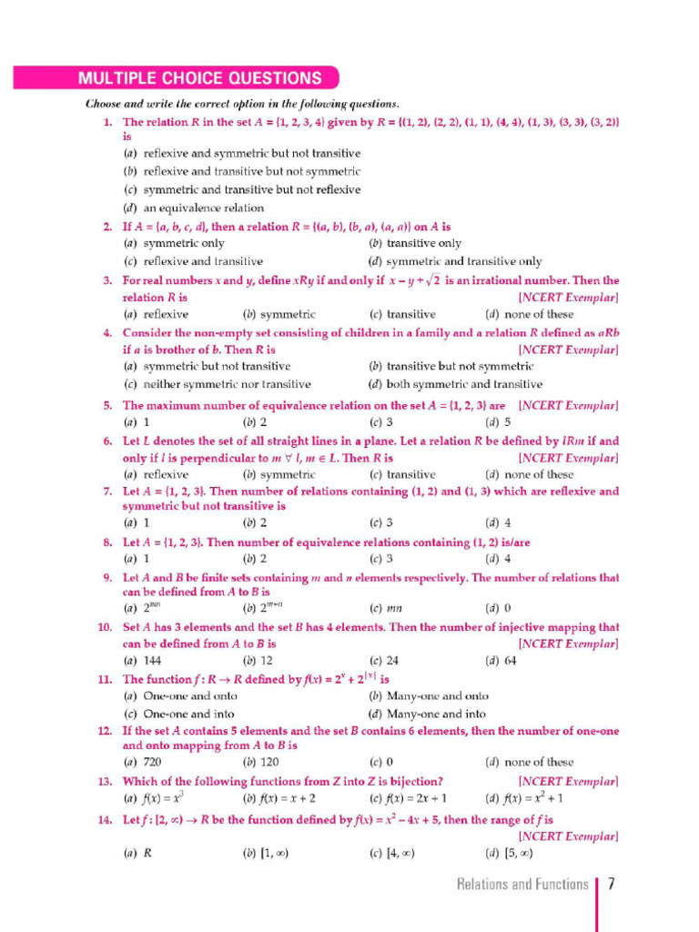 Ch1 Relations and Functions | PDF