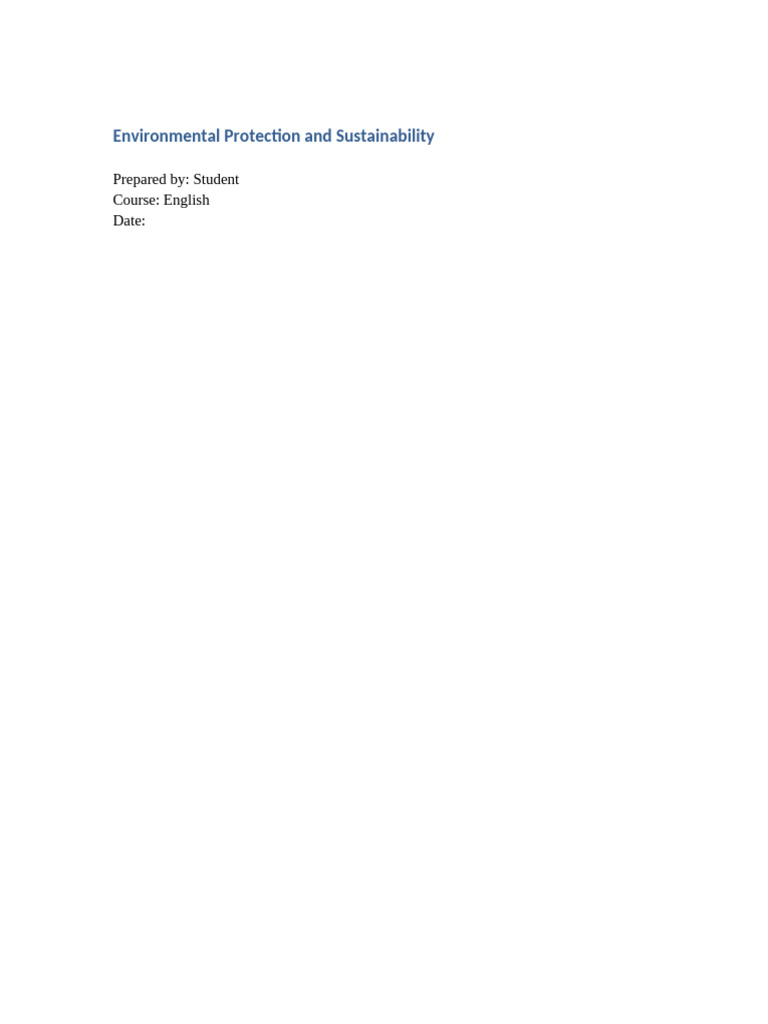 Environment Sustainability | PDF | Waste | Environmental Protection
