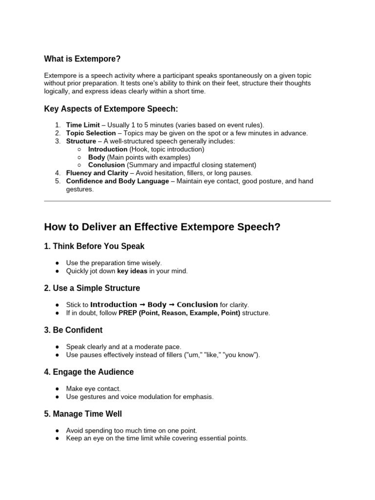 What Is Extempore | PDF