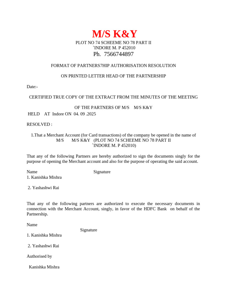 Partnership Resolution Pos | PDF