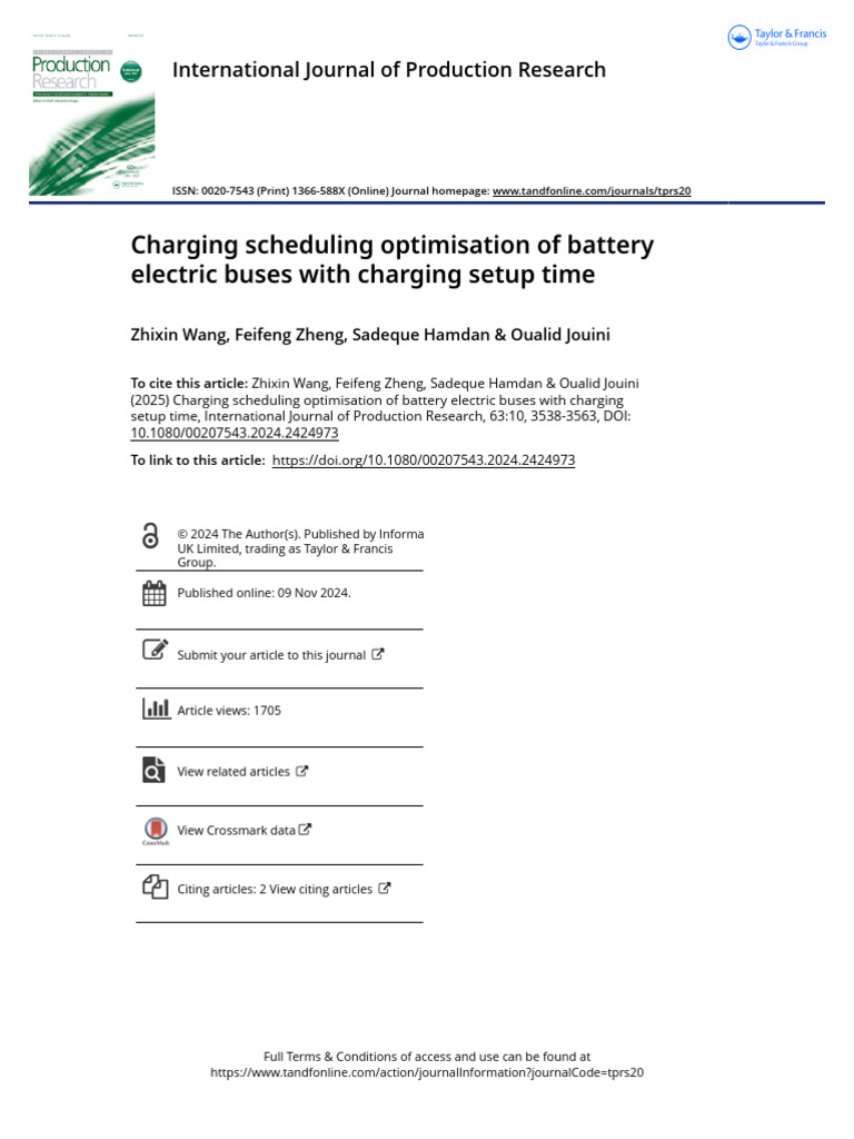 Charging Scheduling Optimisation of Battery Electric Buses With ...