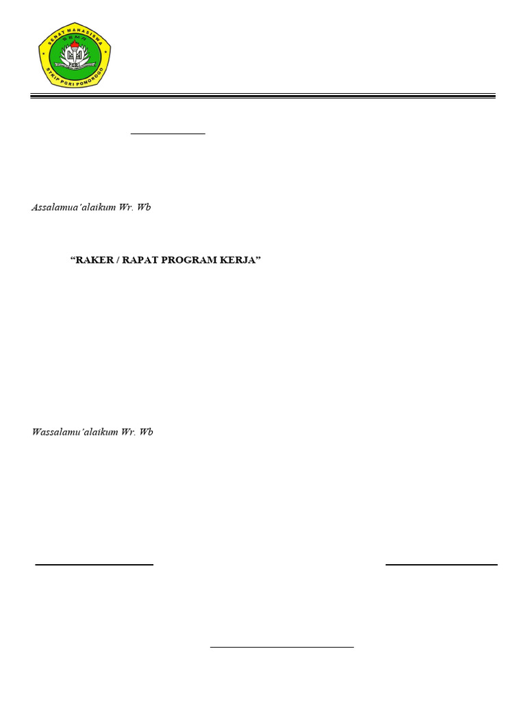 Surat Undangan Raker | PDF