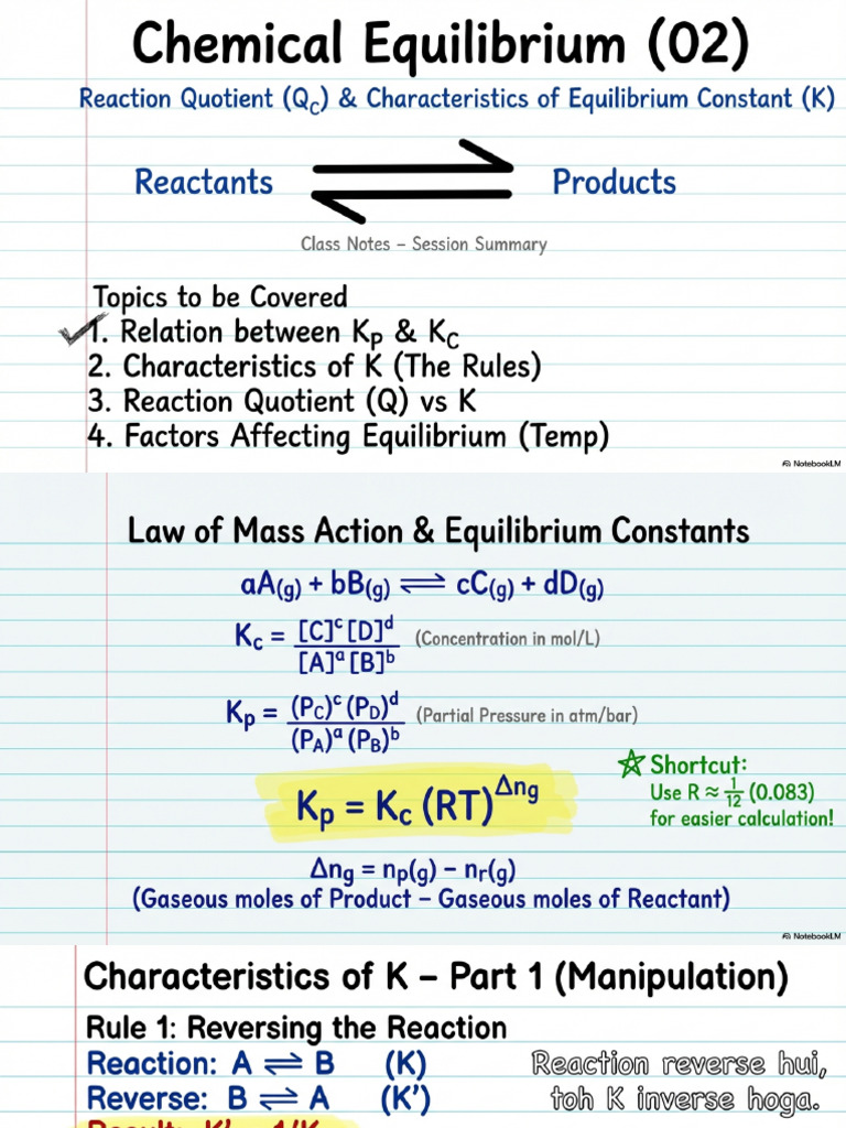 Chemical Equilibrium Reaction Fundamentals | PDF
