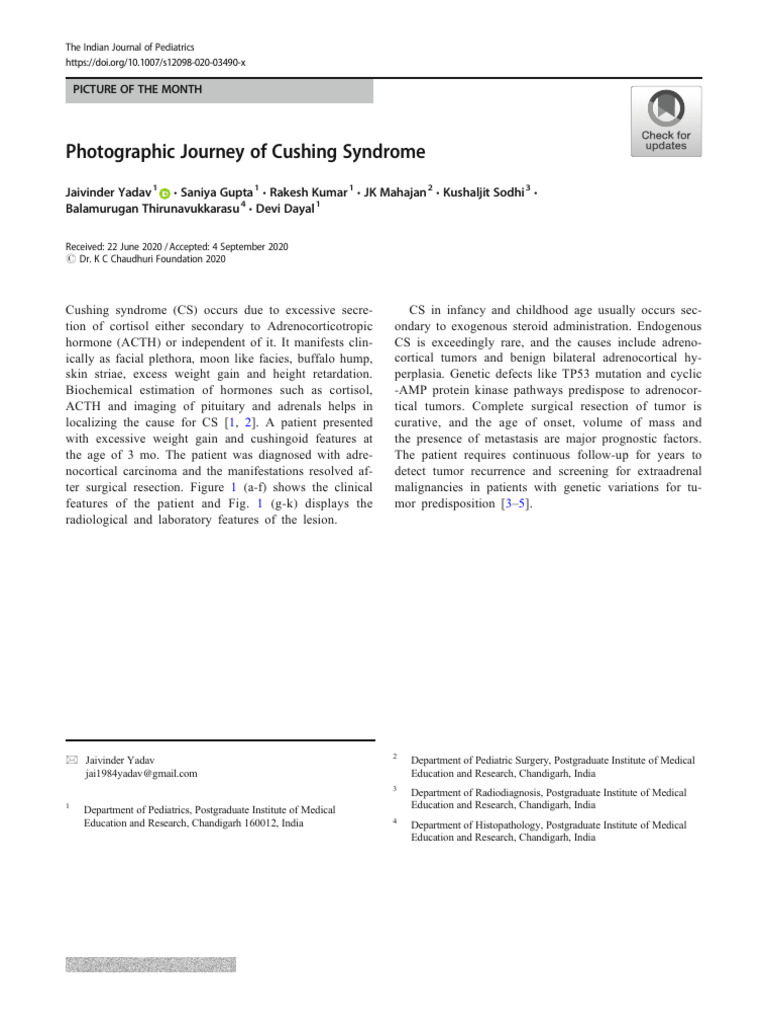 Photographic Journey of Cushing Syndrome | PDF | Medical Specialties ...
