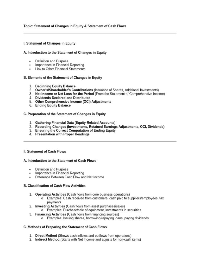 C4 Statement of Changes in Equity and Statement of Cash Flows (1) | PDF